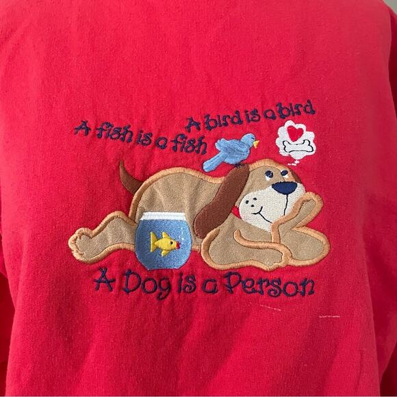 Vintage novelty A Dog is a Person sweatshirt - Picture 2 of 11